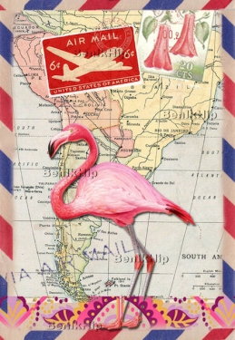 Strijkapplicatie Flamingo Air Mail